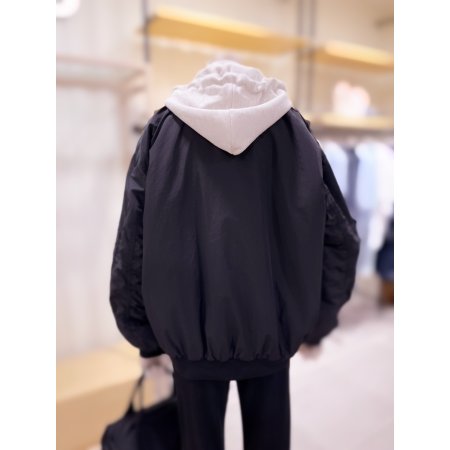 후드 탈착 오버핏 패딩 항공 점퍼