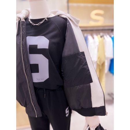 후드 탈착 오버핏 패딩 항공 점퍼