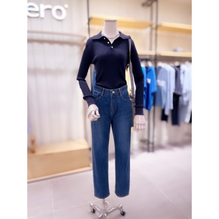 세미배기 루즈핏 난스판 데님팬츠