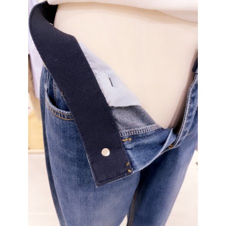 세미배기 루즈핏 난스판 데님팬츠