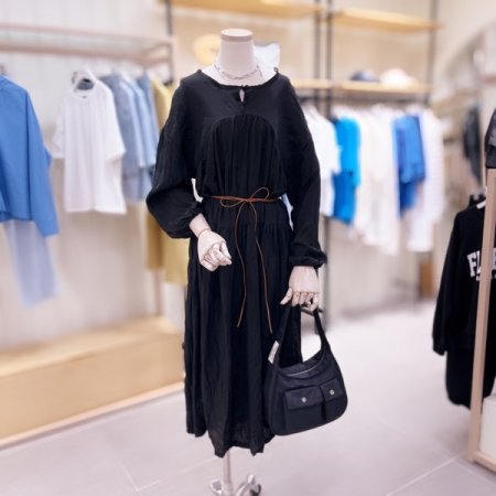 요루 주름 롱 원피스