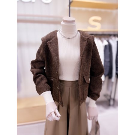 라운드넥 보카시 크랍자켓