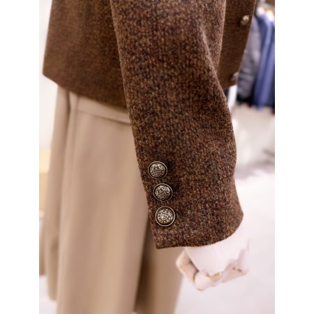 라운드넥 보카시 크랍자켓