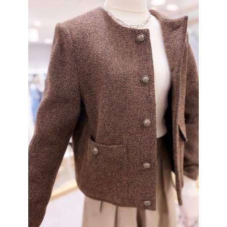 라운드넥 보카시 크랍자켓