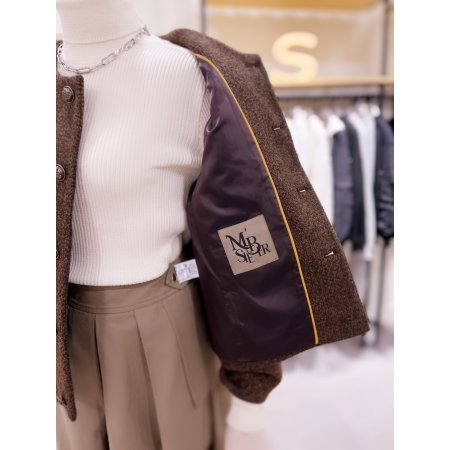 라운드넥 보카시 크랍자켓