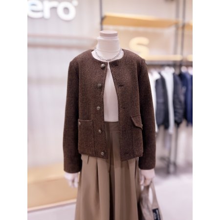 라운드넥 보카시 크랍자켓