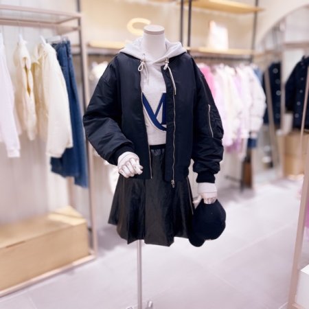 뒤판 울배색 패딩 안감 항공 점퍼