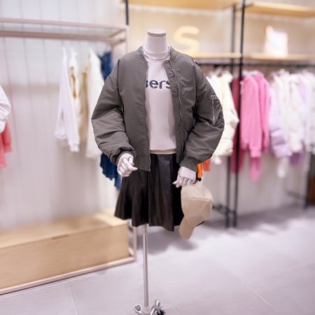 뒤판 울배색 패딩 안감 항공 점퍼