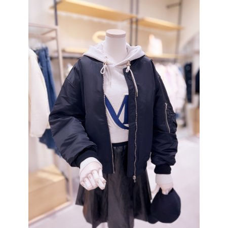 뒤판 울배색 패딩 안감 항공 점퍼