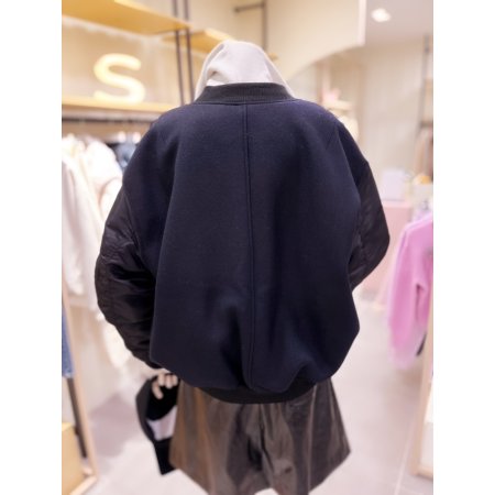 뒤판 울배색 패딩 안감 항공 점퍼