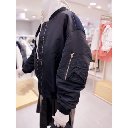 뒤판 울배색 패딩 안감 항공 점퍼