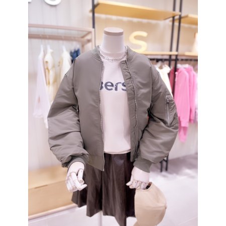 뒤판 울배색 패딩 안감 항공 점퍼