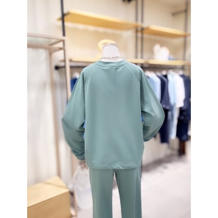 후로피 밑단 스트링 맨투맨 티셔츠