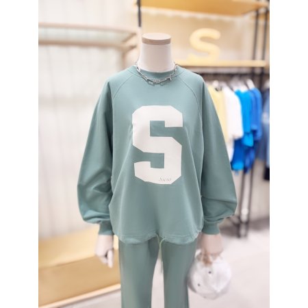 후로피 밑단 스트링 맨투맨 티셔츠