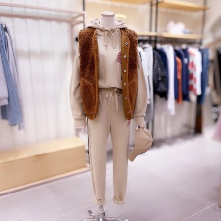 사선 아웃포켓 배색 덤블 베스트