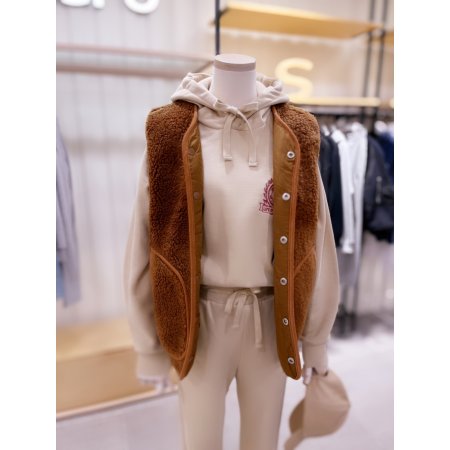 사선 아웃포켓 배색 덤블 베스트