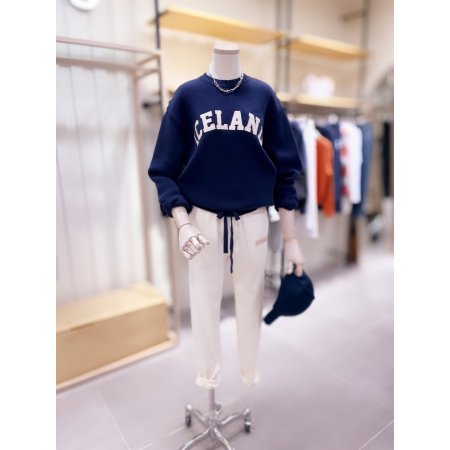 ICELAND 원단패치 스트링 니트