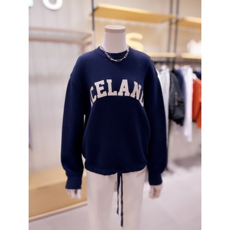 ICELAND 원단패치 스트링 니트