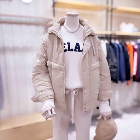 넥 셔링 소프트 패딩 점퍼