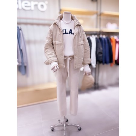 넥 셔링 소프트 패딩 점퍼