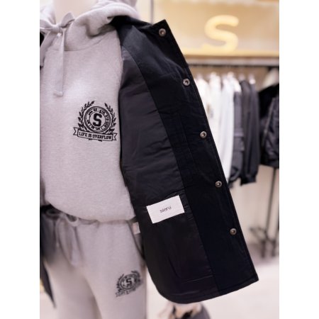 다이아퀼팅 배색 워싱 점퍼