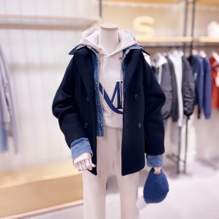 더블버튼 코쿤핏 피코트