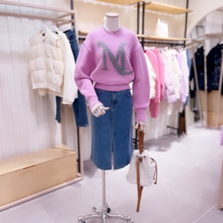 M 자가드 로고 루즈핏 풀오버