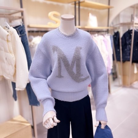 M 자가드 로고 루즈핏 풀오버