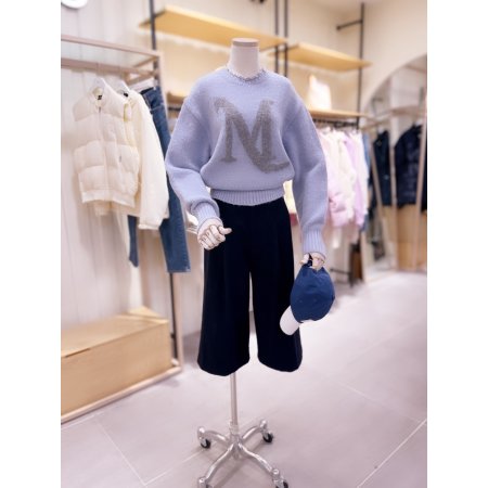 M 자가드 로고 루즈핏 풀오버