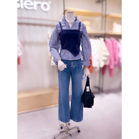 언발란스 니트 뷔스티에