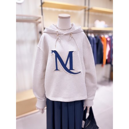 데끼 테두리 M아플리케 후드 티셔츠