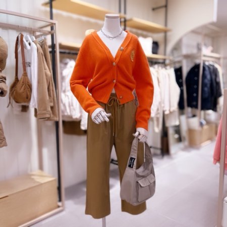 퍼프소매 홀가먼트 니트 크롭 가디건