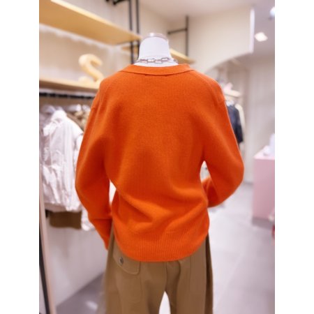 퍼프소매 홀가먼트 니트 크롭 가디건