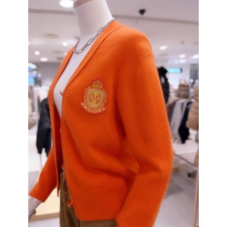 퍼프소매 홀가먼트 니트 크롭 가디건