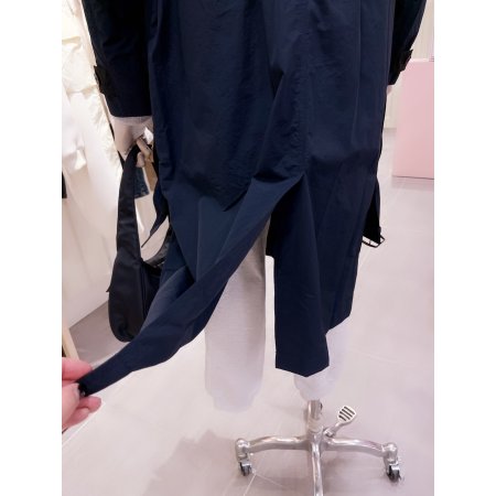 배색포인트 퀼팅 라이너 롱 점퍼