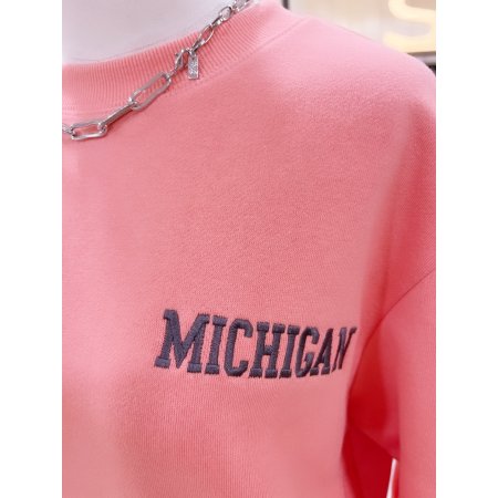 MICHIGAN 절개 자수 맨투맨