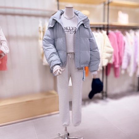 후드 탈부착 다운 점퍼