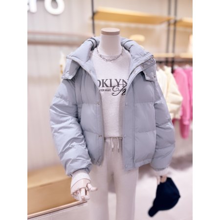 후드 탈부착 다운 점퍼