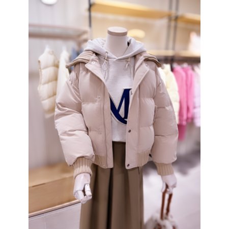 니트 빅카라 크랍기장 다운 점퍼