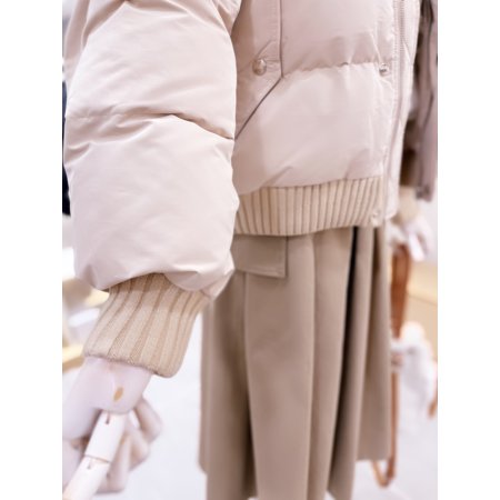 니트 빅카라 크랍기장 다운 점퍼