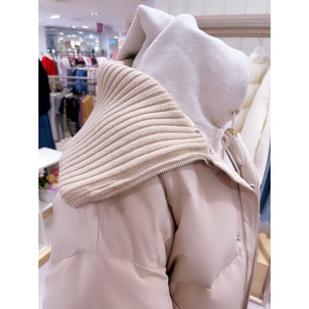 니트 빅카라 크랍기장 다운 점퍼