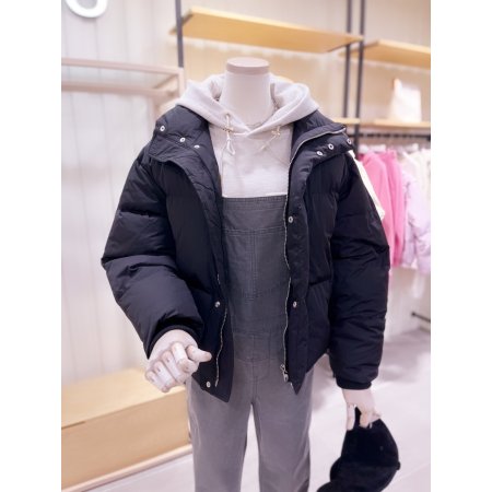 하이넥 세미크롭 다운 점퍼