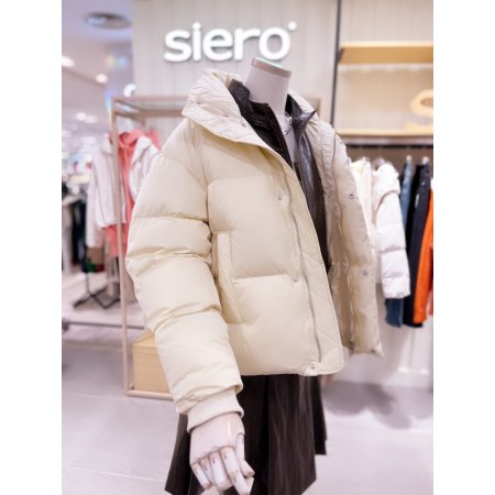 하이넥 세미크롭 다운 점퍼