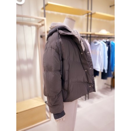 니트후드 탈착 사선 다운점퍼