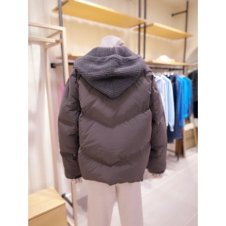 니트후드 탈착 사선 다운점퍼