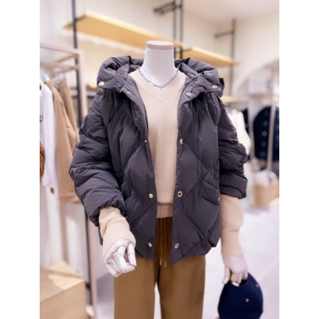 헤비후드 다이아 퀼팅 구스다운 점퍼