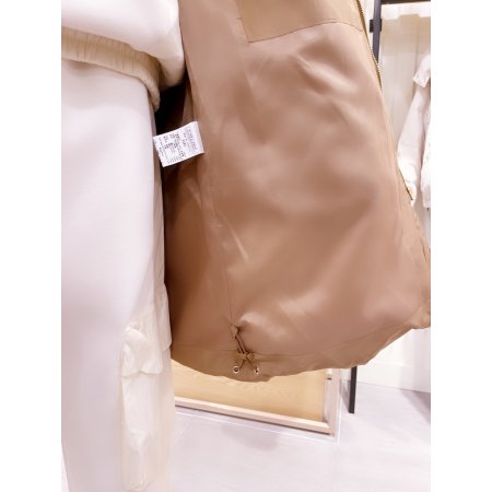 허리스트링 야상형 퀼팅 다운 롱 점퍼