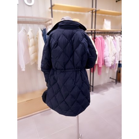 야상형 스트링 퀼팅 다운 롱 점퍼