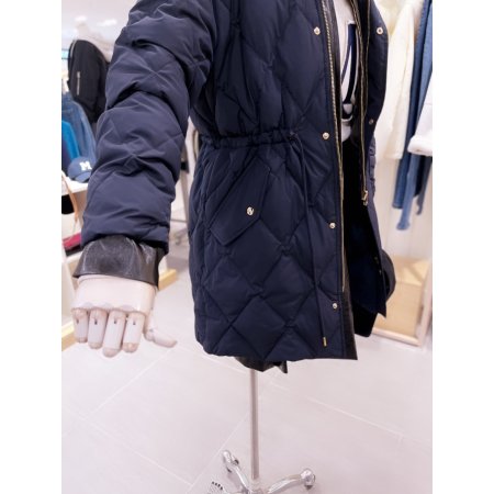 야상형 스트링 퀼팅 다운 롱 점퍼