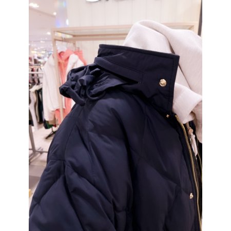 야상형 스트링 퀼팅 다운 롱 점퍼